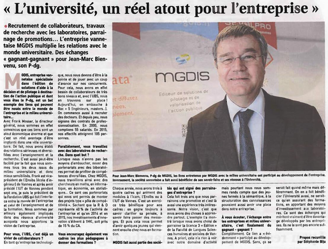 L'université un réel atout pour l'entreprise Jean Marc BIENVENU