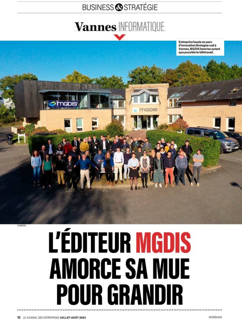 Couverture-et-article-Journal-des-Entreprises_MGDIS-40-ans-juillet-2023-2