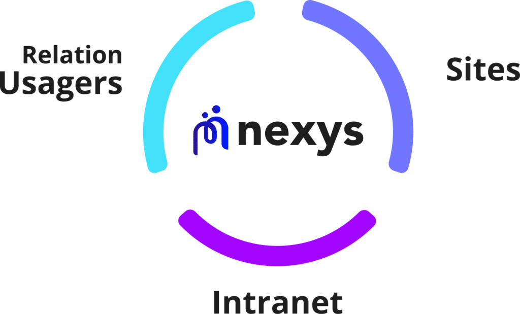 NEXYS logo Schema des 3 solutions en une